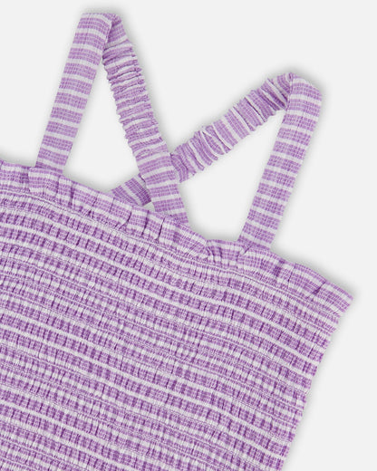 Smocked Tank Top Lilac-3