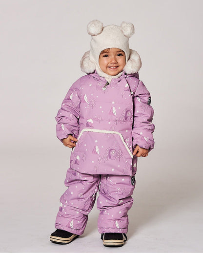Two-Piece Baby Snug Snowsuit Purple Bear Print-1