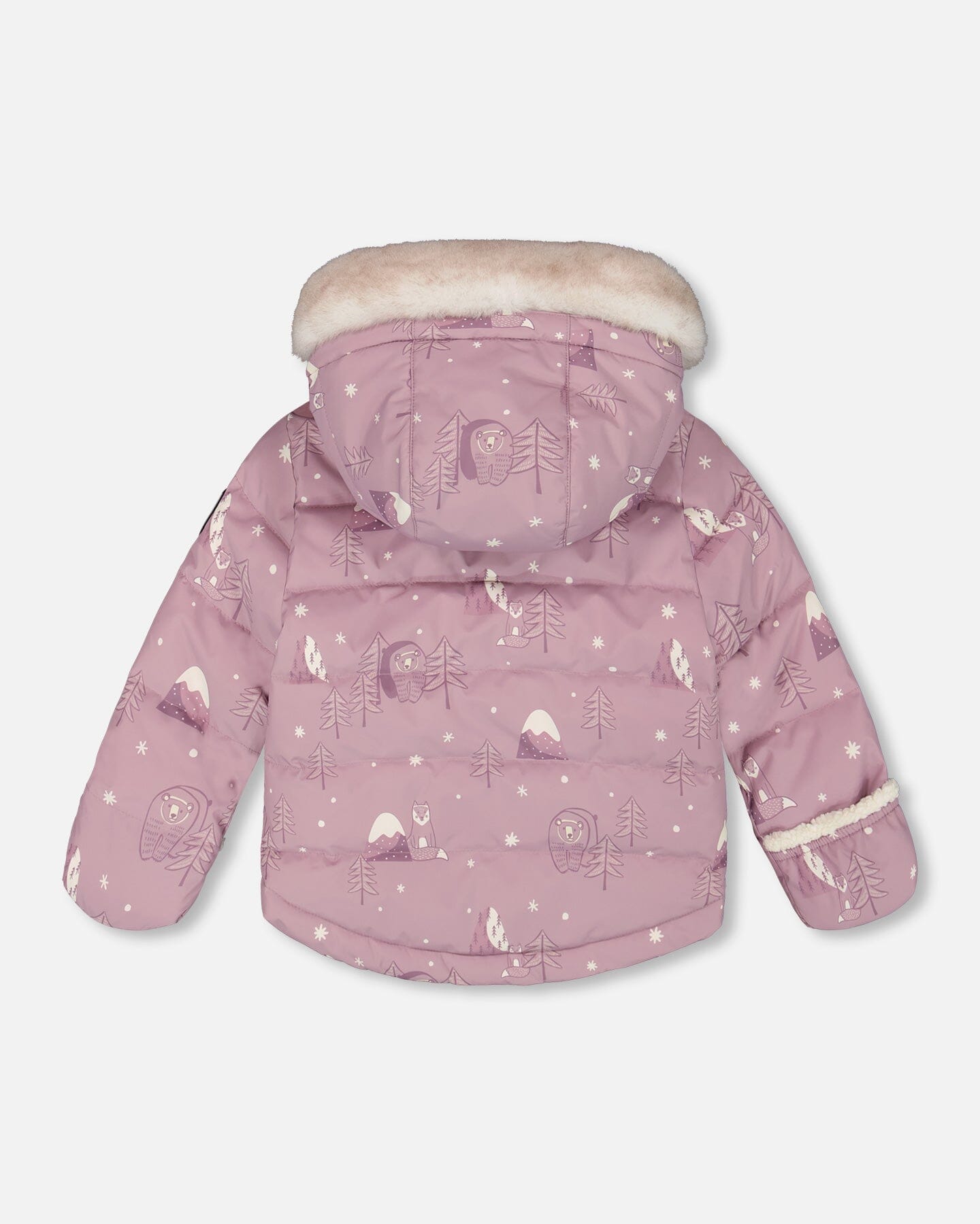 Two-Piece Baby Snug Snowsuit Purple Bear Print-3