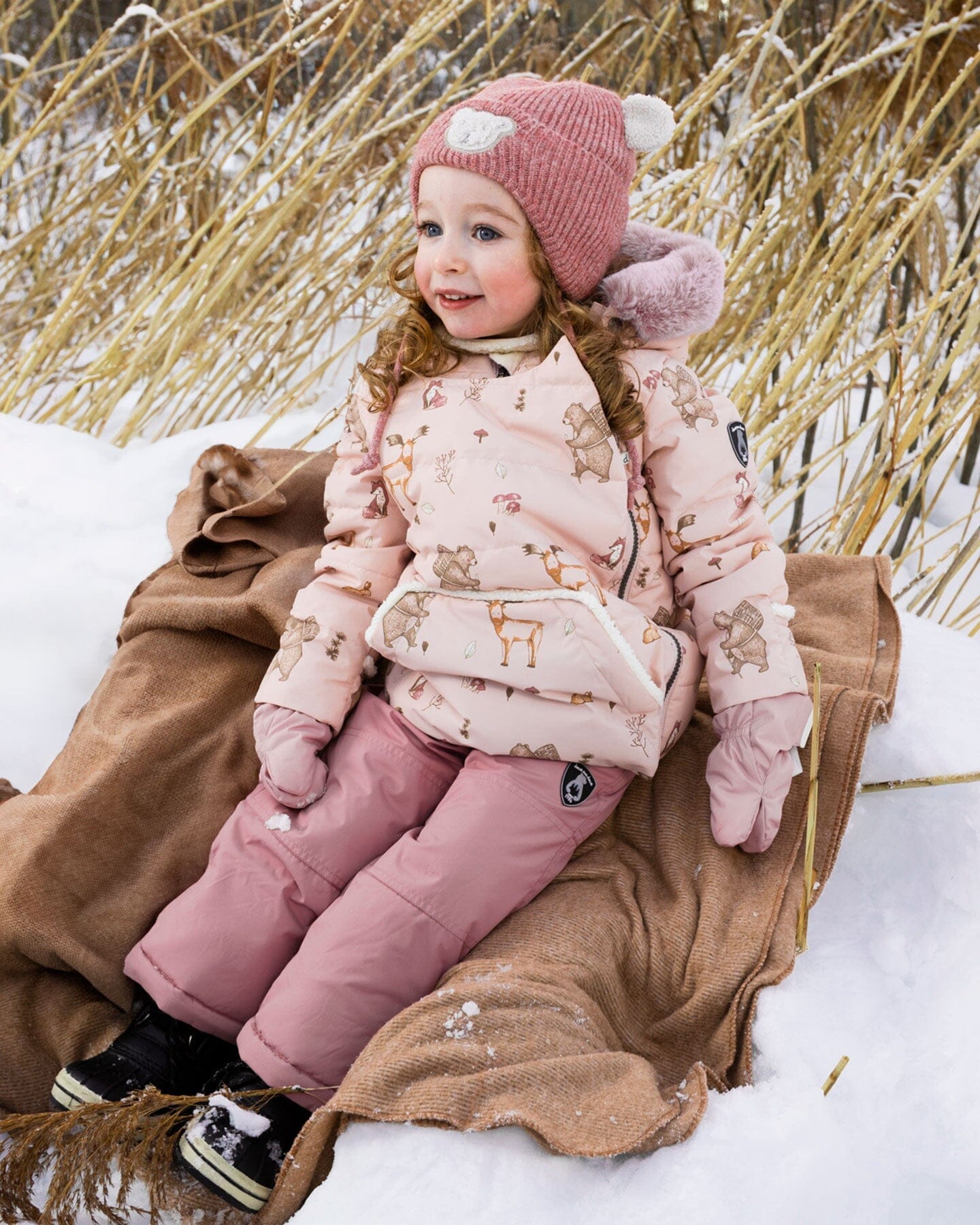 Two-Piece Baby Snug Snowsuit Dusty Pink-1