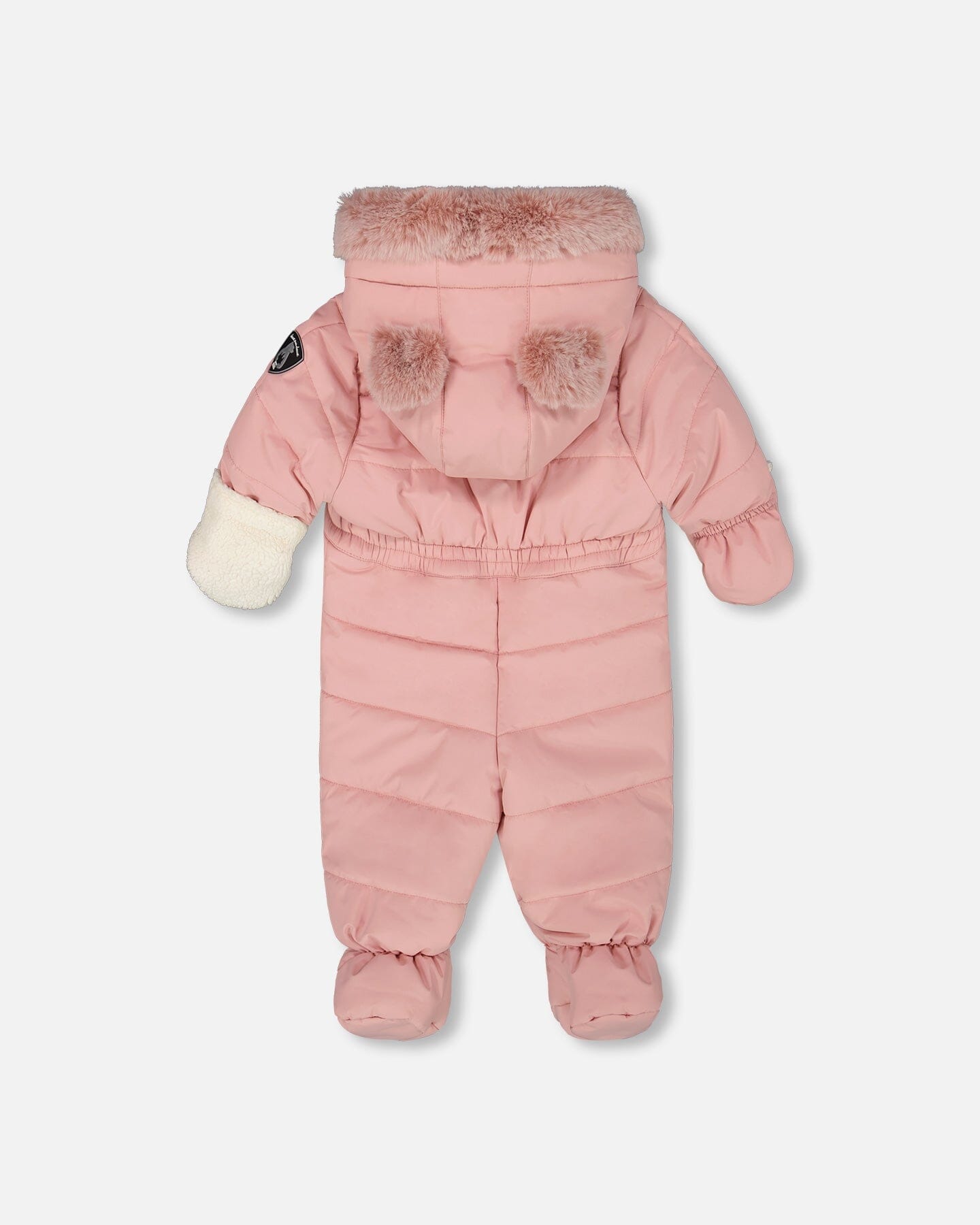 One-Piece Baby Layette Snowsuit Designed For Car Seat Dusty Pink-2