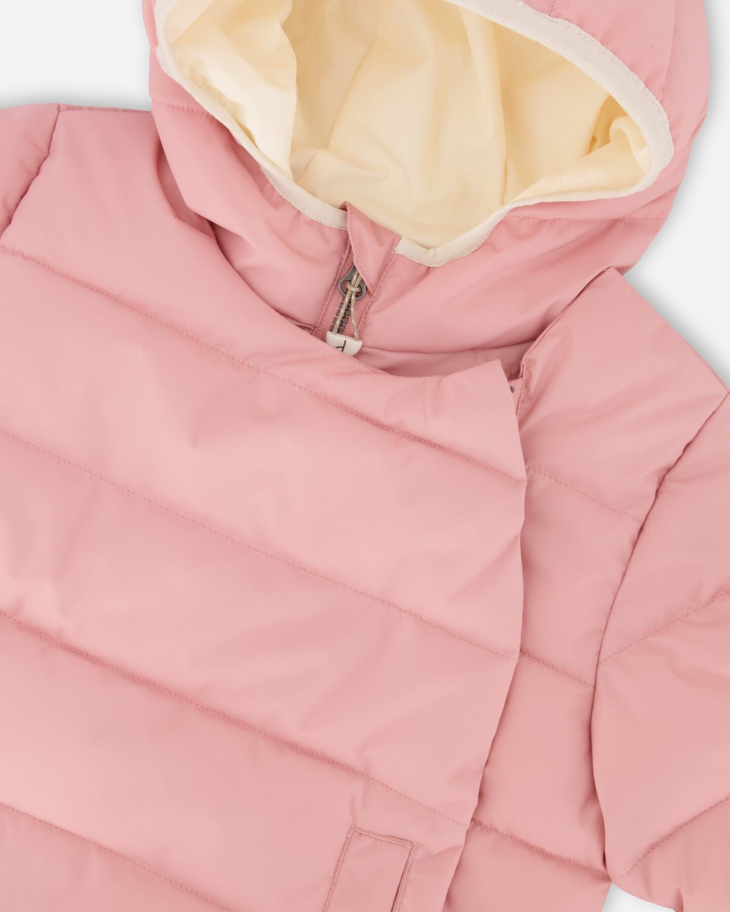 Compressible Winter Puffy Coat Designed For Car Seat Dusty Pink-4