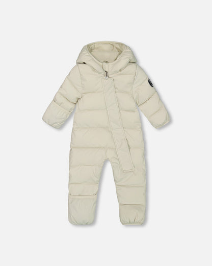 One-Piece Baby Cloud Compressible Snowsuit Designed For Car Seat Off-White-0