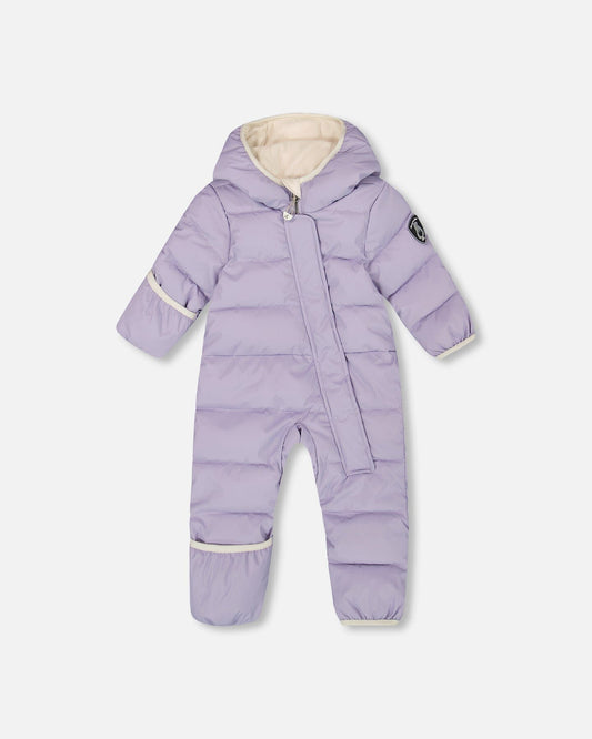One-Piece Baby Cloud Compressible Snowsuit Designed For Car Seat Purple Gray-0