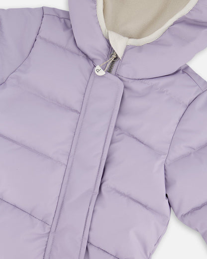 One-Piece Baby Cloud Compressible Snowsuit Designed For Car Seat Purple Gray-3