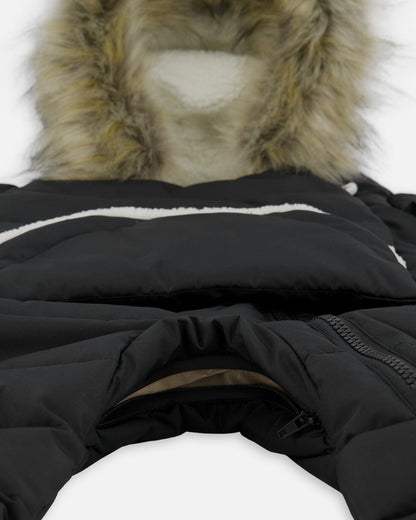 One-Piece Baby Snug Snowsuit Designed For Car Seat Black-4