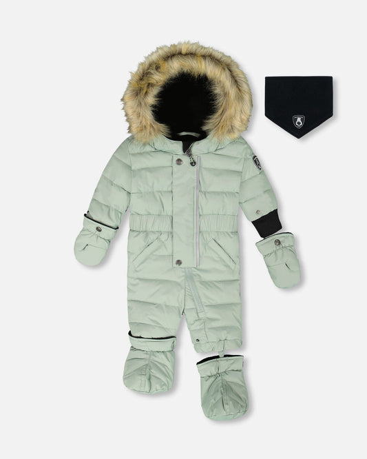 One-Piece Baby Original Puffy Snowsuit Sage Green-0