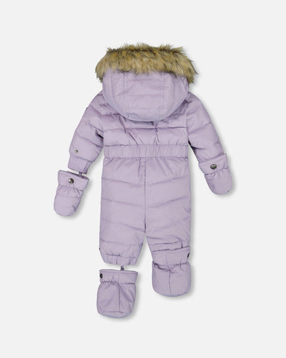 One-Piece Baby Original Puffy Snowsuit Purple Gray-2