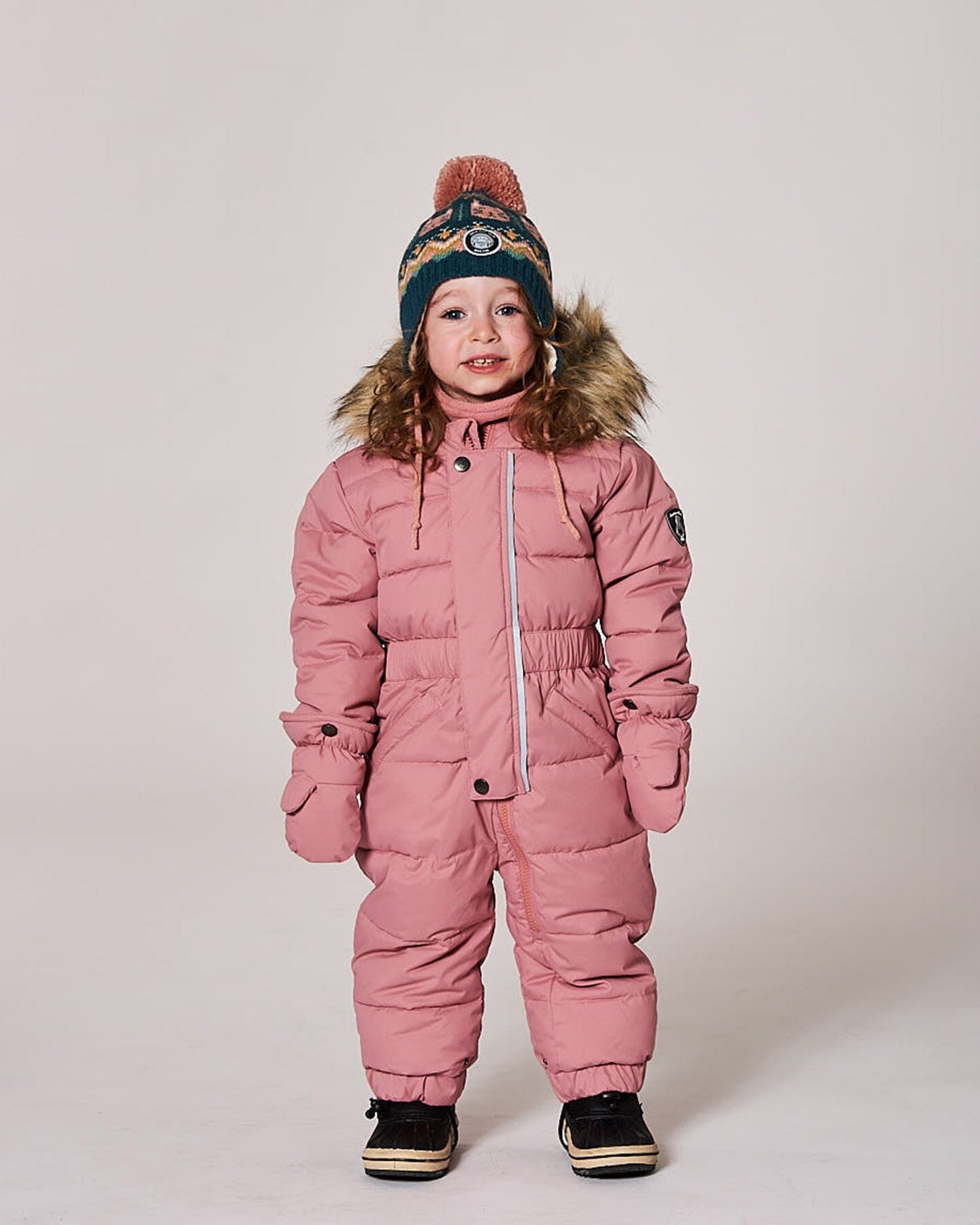 One-Piece Baby Original Puffy Snowsuit Dusty Pink-1