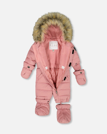 One-Piece Baby Original Puffy Snowsuit Dusty Pink-2