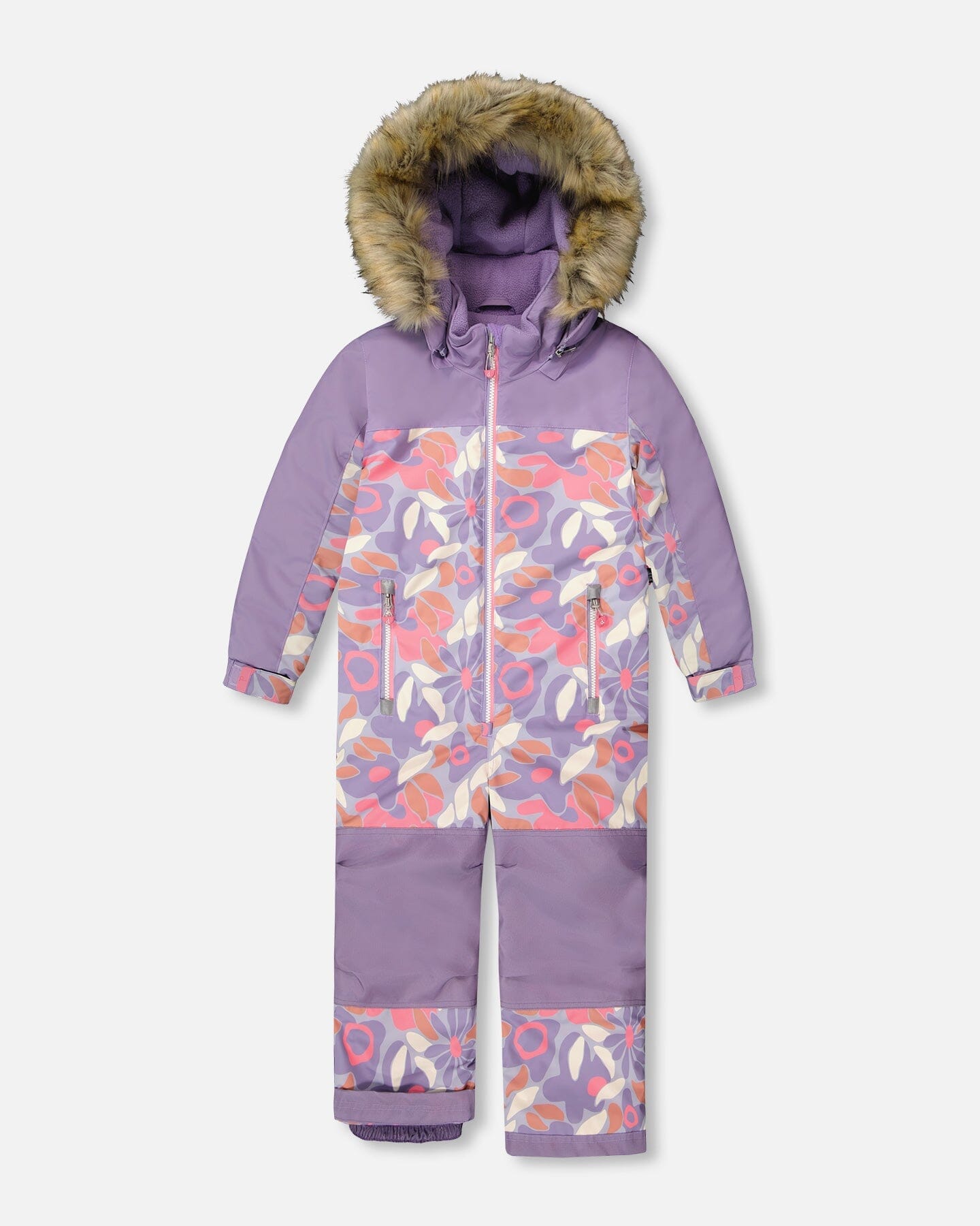 One-Piece Discover Snowsuit Lilac Retro Flower Print-0