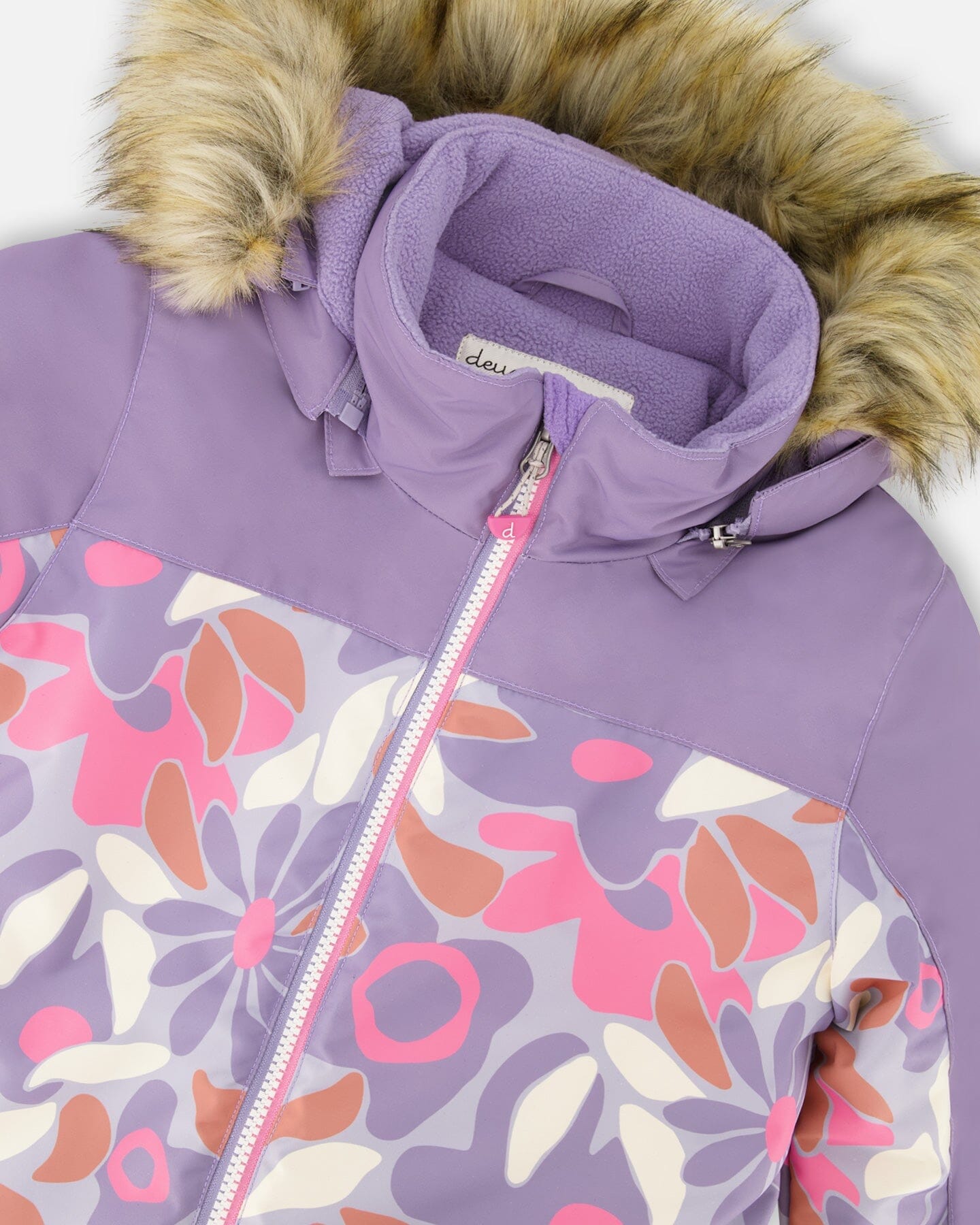 One-Piece Discover Snowsuit Lilac Retro Flower Print-2