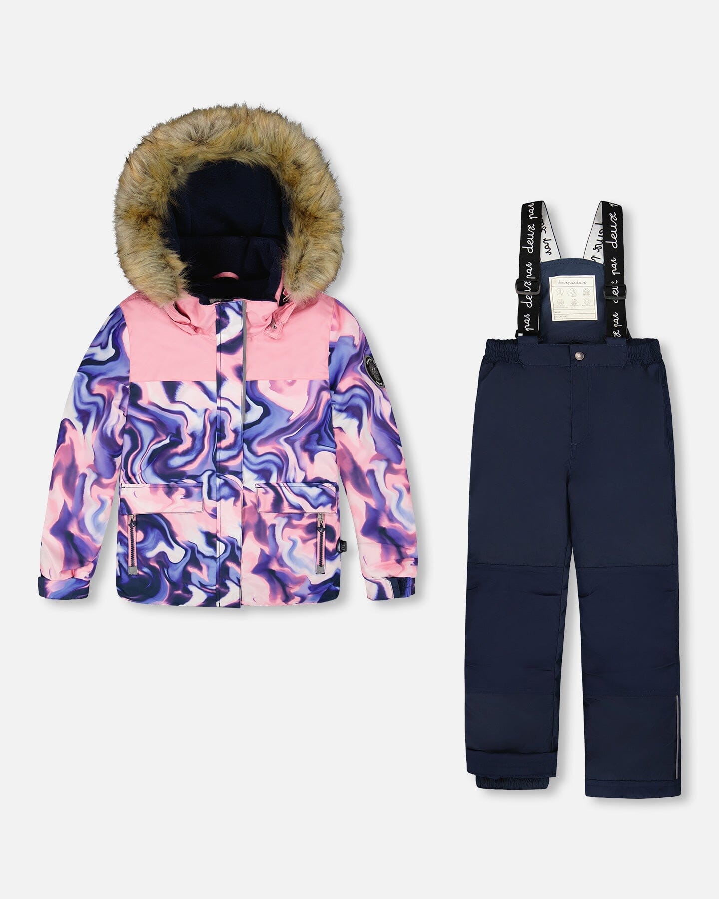 Two-Piece Discover Snowsuit With Printed Jacket Navy Blue-0