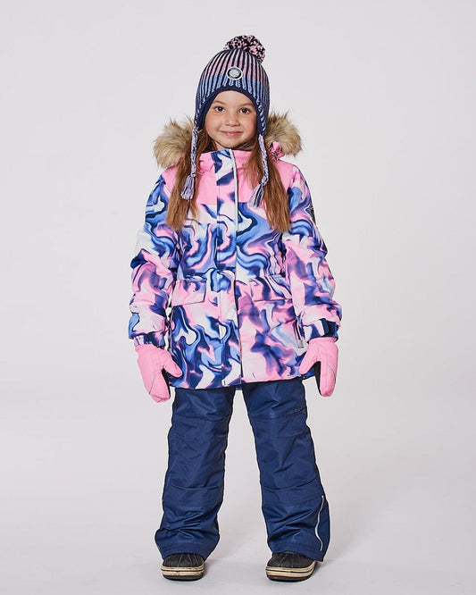 Two-Piece Discover Snowsuit With Printed Jacket Navy Blue-1