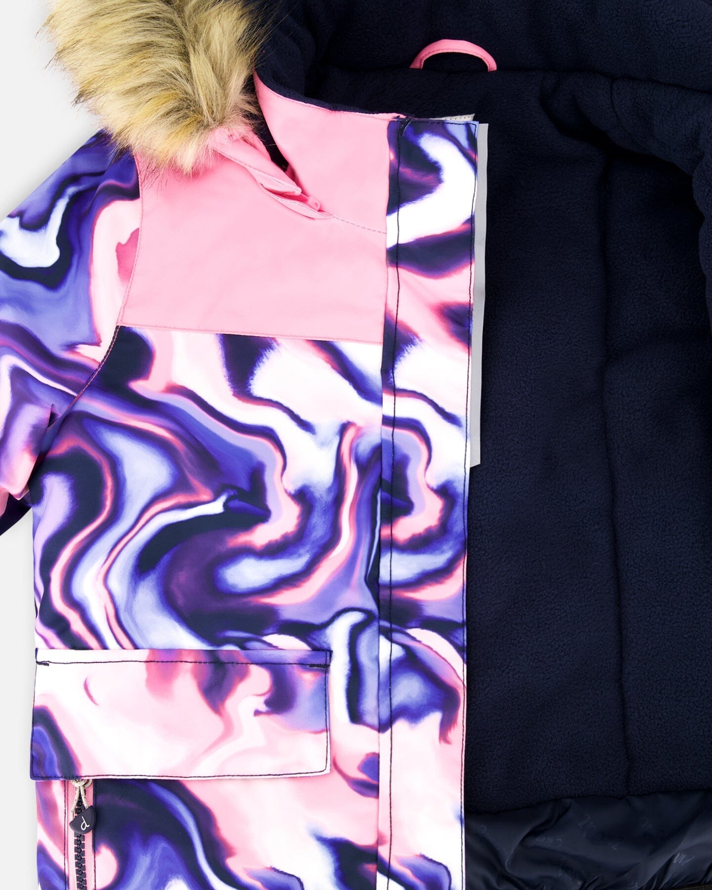 Two-Piece Discover Snowsuit With Printed Jacket Navy Blue-2