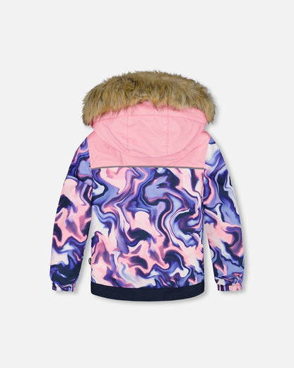 Two-Piece Discover Snowsuit With Printed Jacket Navy Blue-3