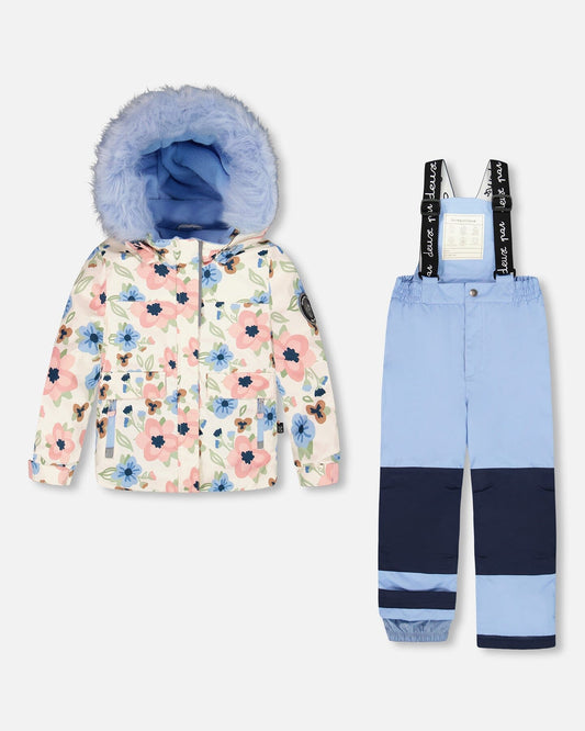 Two-Piece Discover Snowsuit With Printed Jacket Light Blue-0