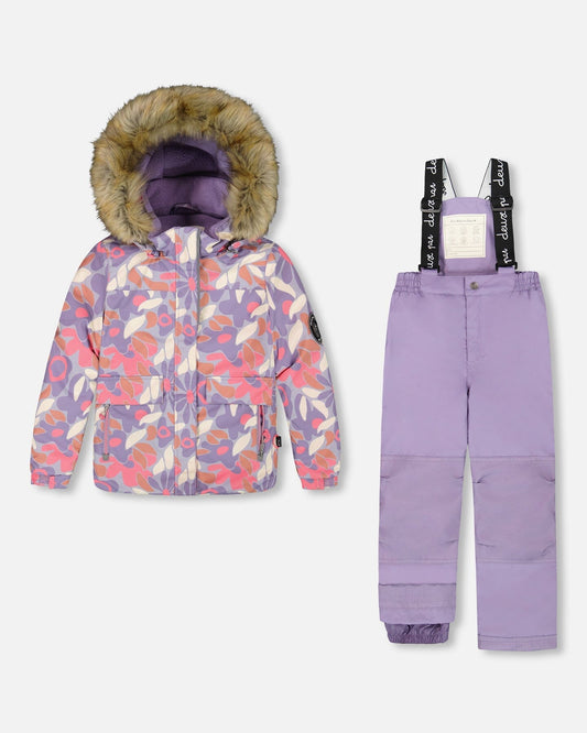 Two-Piece Discover Snowsuit With Printed Jacket Purple Gray-0