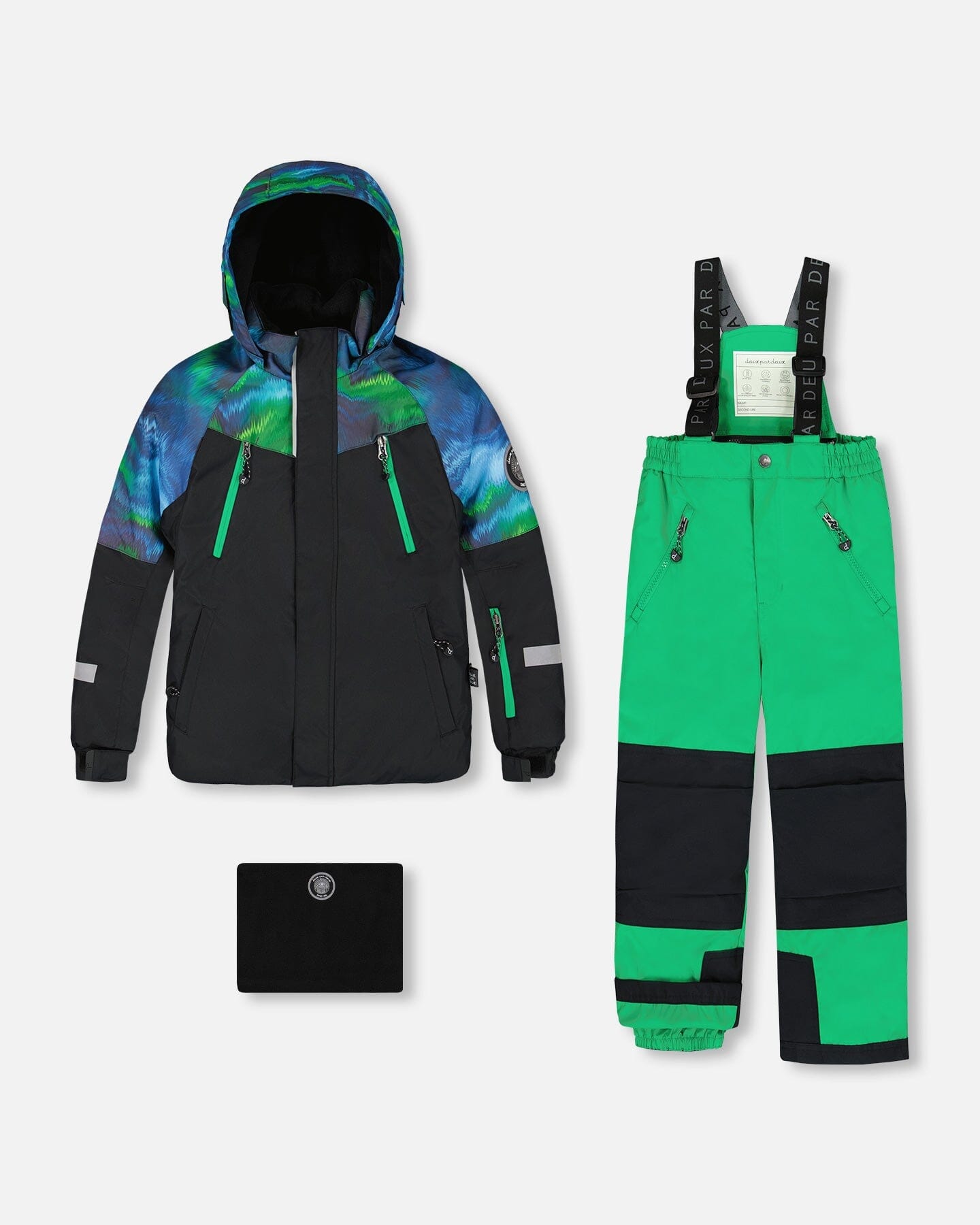 Two-Piece Play Snowsuit With Colorblocked Jacket Green-0
