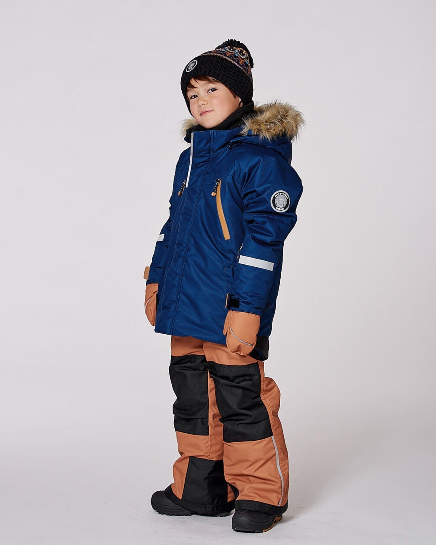 Two-Piece Play Snowsuit Navy And Brown-1