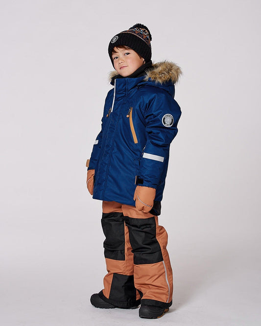 Two-Piece Play Snowsuit Navy And Brown-1