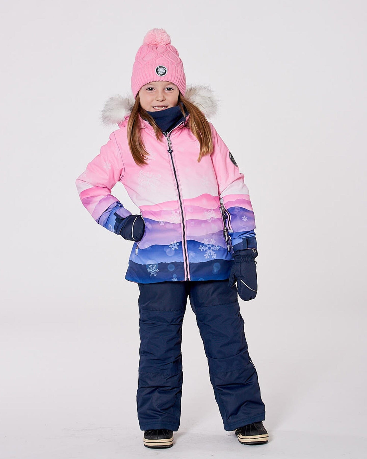 Two-Piece Play Snowsuit With Printed Jacket Navy Blue-0