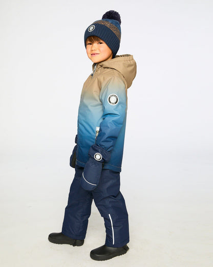 Two-Piece Chill Outerwear Set With Light Insulation Navy Blue-1