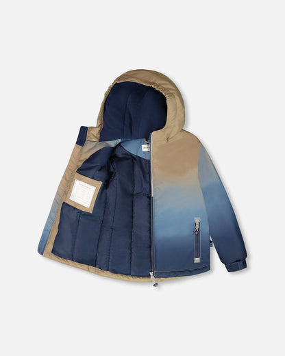 Two-Piece Chill Outerwear Set With Light Insulation Navy Blue-2