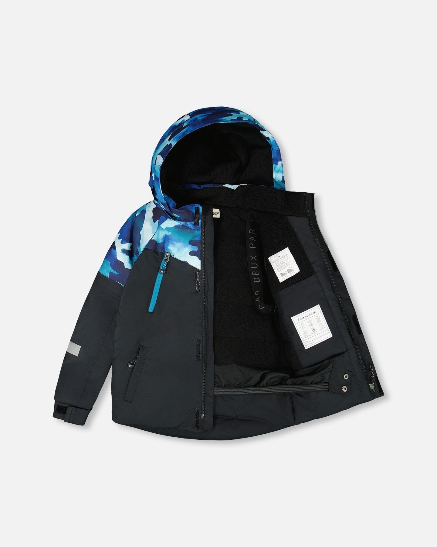 Two-Piece Play Snowsuit Teal Blue Camouflage-2