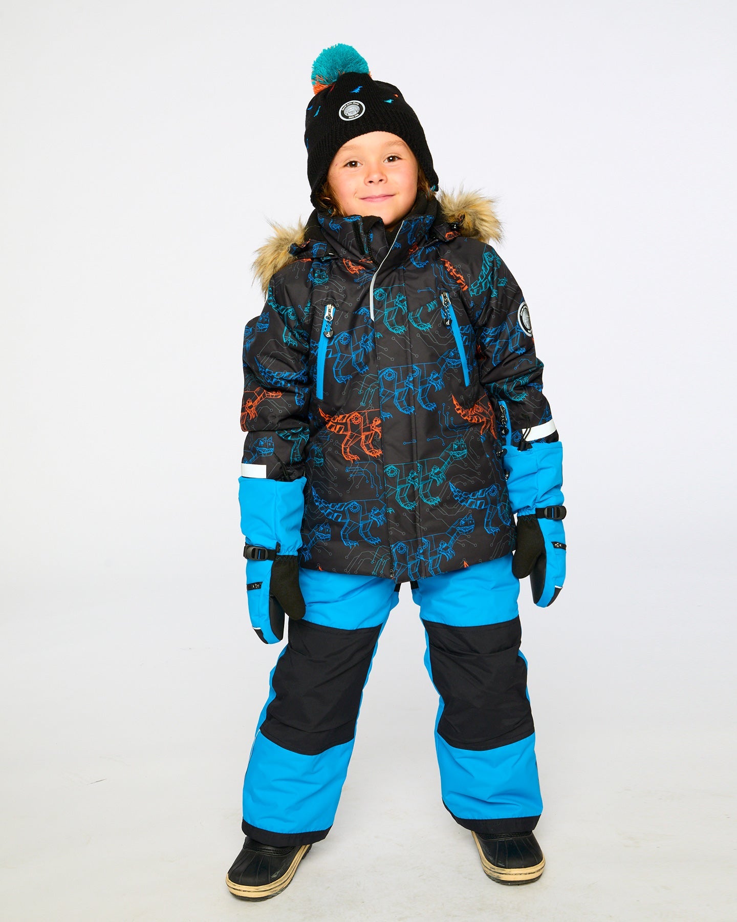 Two-Piece Play Snowsuit With Printed Jacket Blue-1