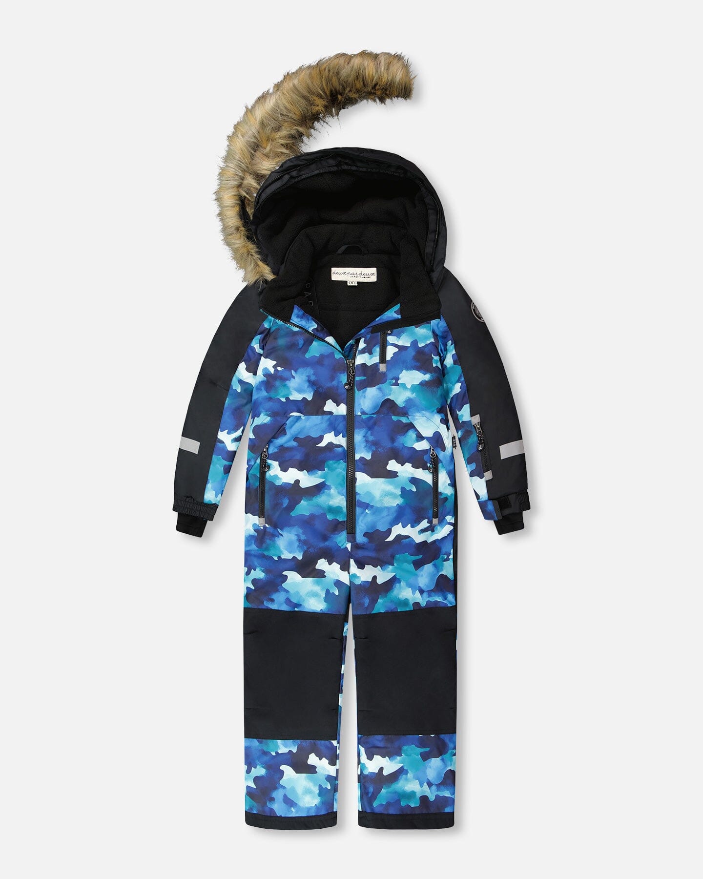 One-Piece Play Snowsuit Teal Blue Camouflage-2