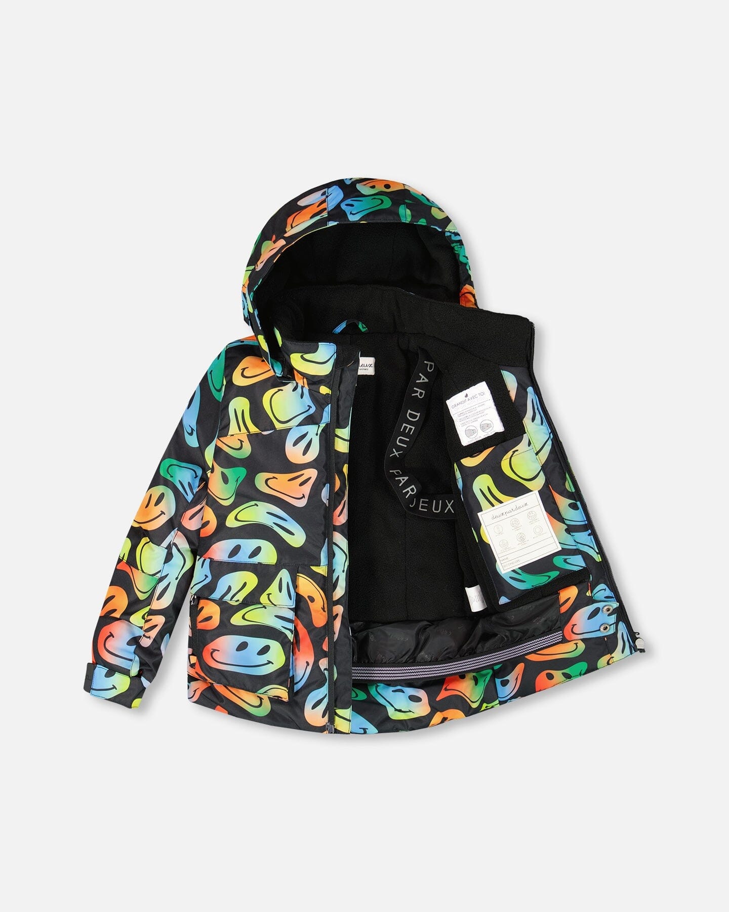 Two-Piece Play Snowsuit With Allover Print Jacket Smiley Face-2