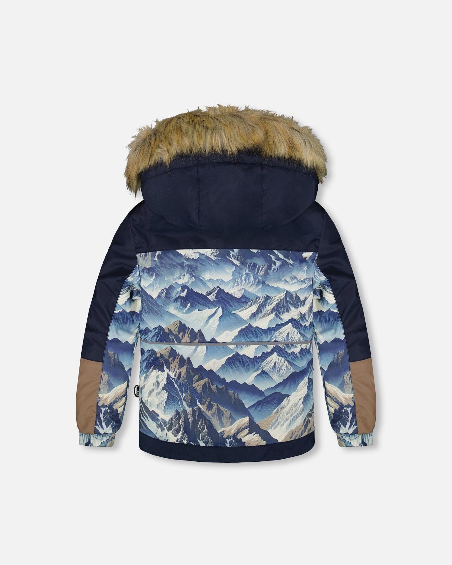 Two-Piece Play Snowsuit With Printed Colorblocked Jacket Navy Blue-3