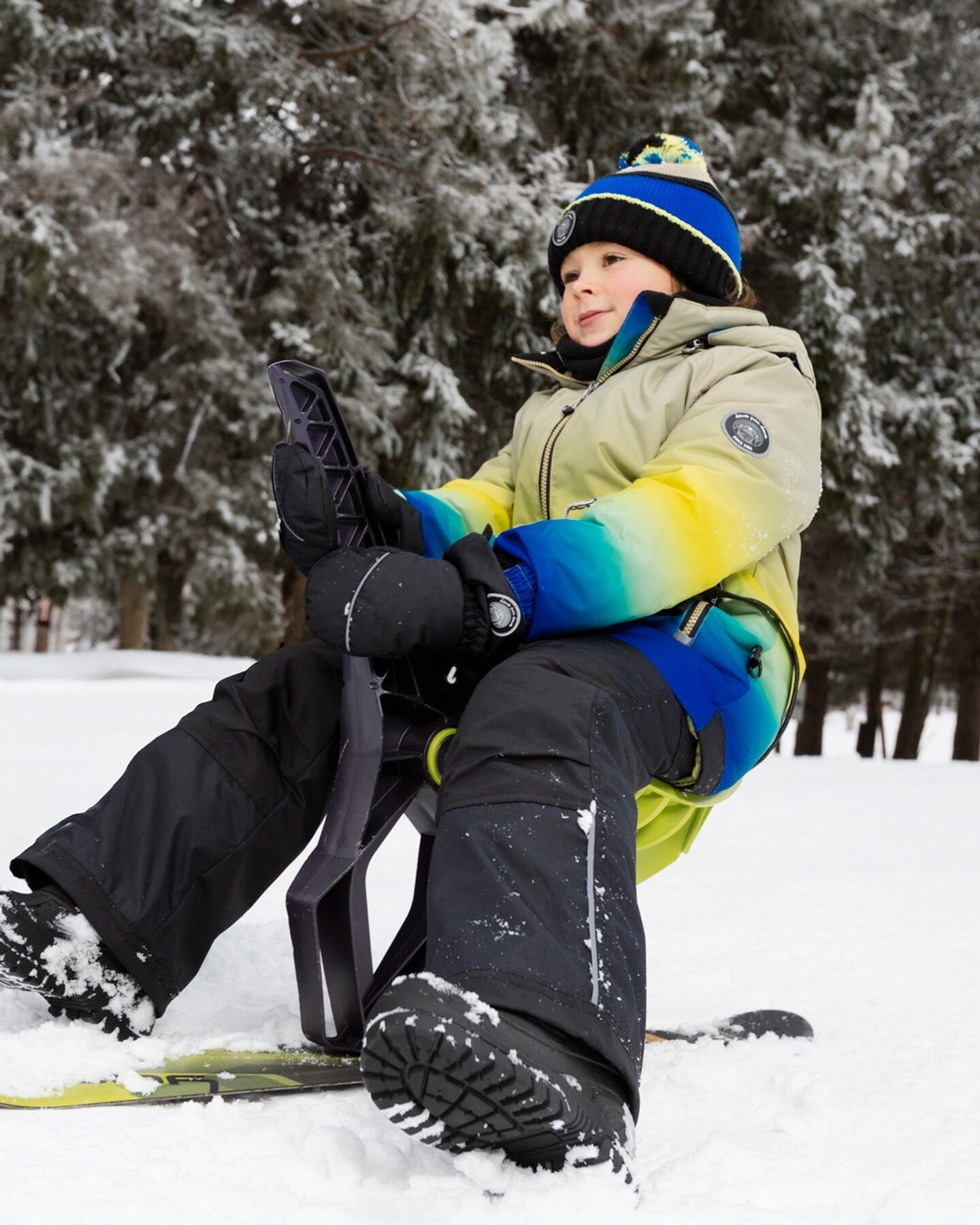 Two-Piece Play Snowsuit With Gradient Jacket Black-1