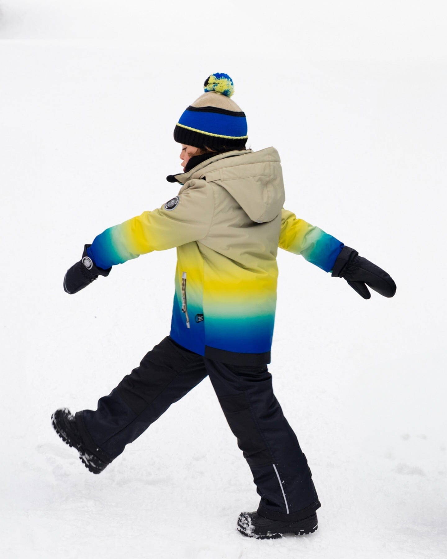 Two-Piece Play Snowsuit With Gradient Jacket Black-2