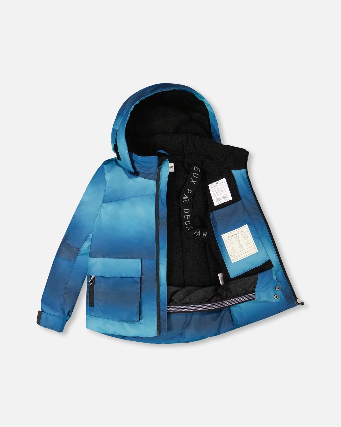 Two-Piece Play Snowsuit With Printed Jacket And Solid Pant Black-2