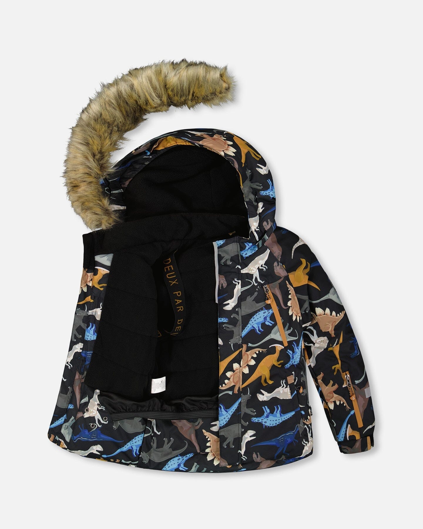Two-Piece Play Snowsuit With Printed Dinosaurs Jacket Navy Blue-2