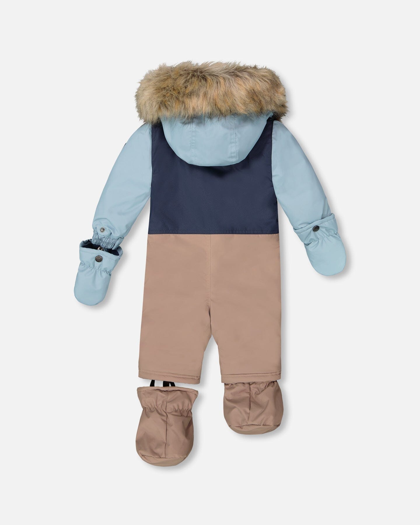 One-Piece Baby Play Snowsuit Designed For Car Seat Taupe-3