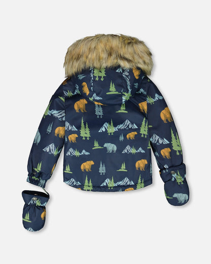 Two-Piece Baby Play Snowsuit Blue Gray-3