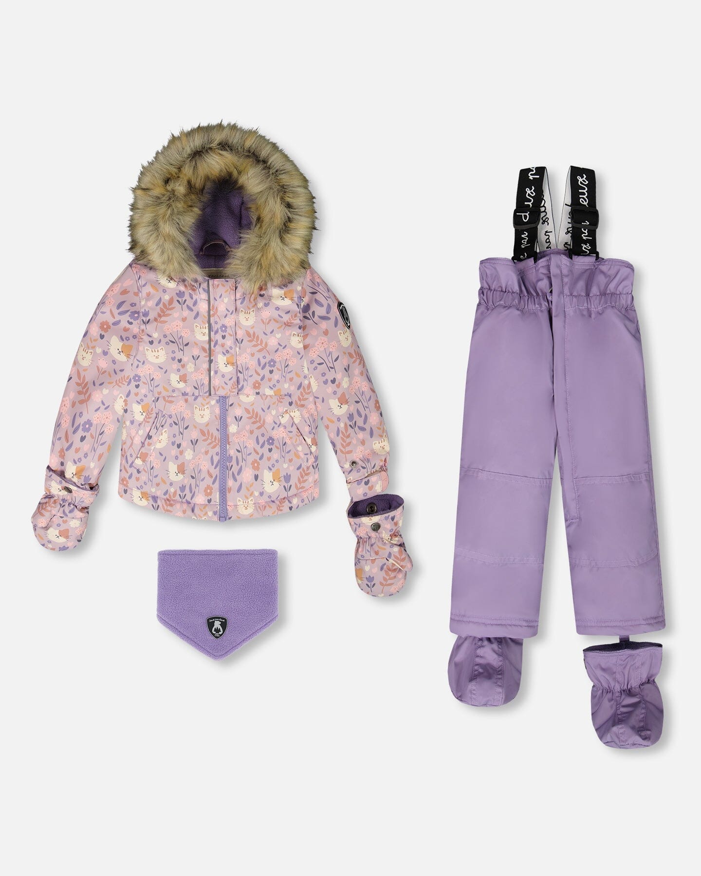 Two-Piece Baby Play Snowsuit Purple Gray-0