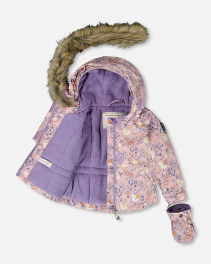 Two-Piece Baby Play Snowsuit Purple Gray-2