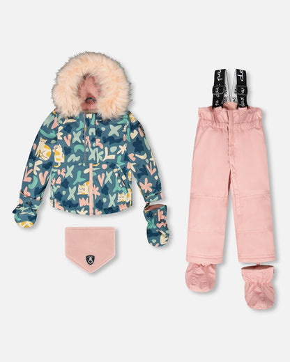 Two-Piece Baby Play Snowsuit Dusty Pink-0