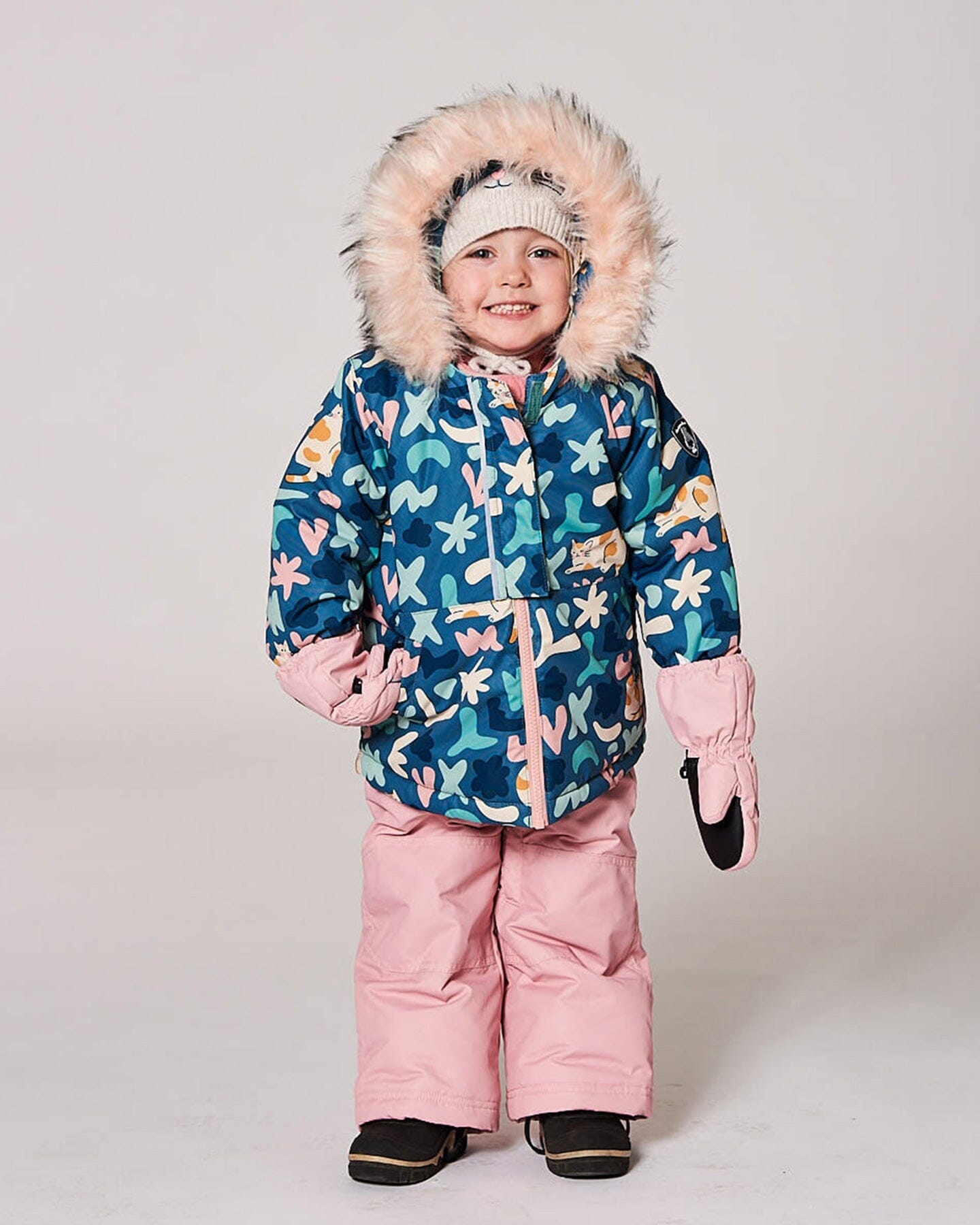 Two-Piece Baby Play Snowsuit Dusty Pink-1