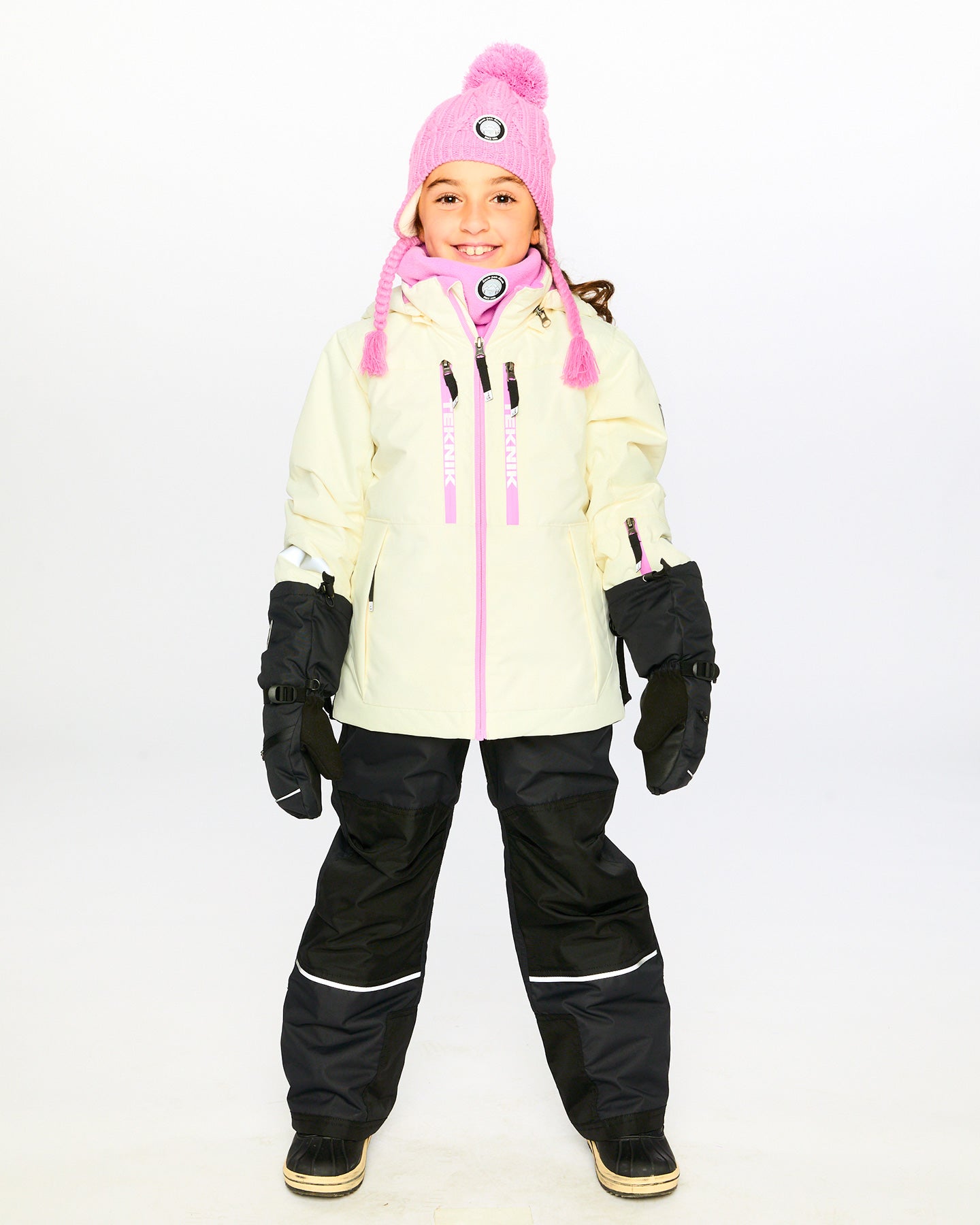 Two-Piece Play Snowsuit Off-White With Printed Pants-1