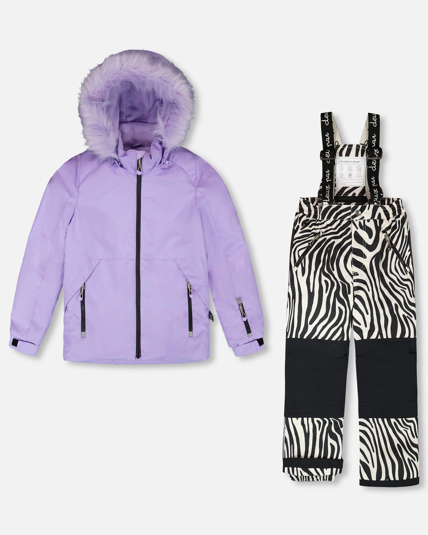 Two-Piece Play Snowsuit With Printed Pants Lavender-0