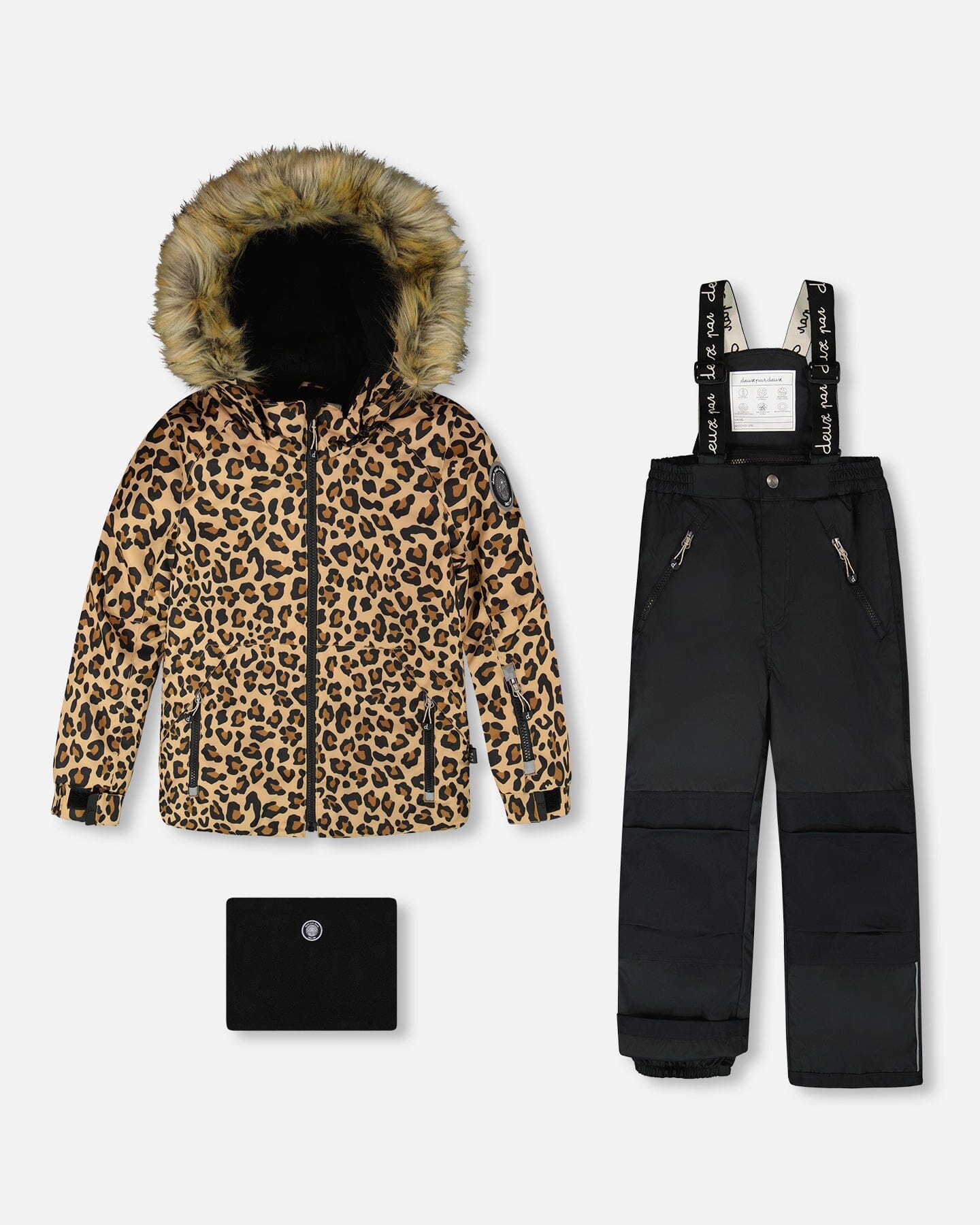 Two-Piece Play Snowsuit With Animal Print Jacket Black-0