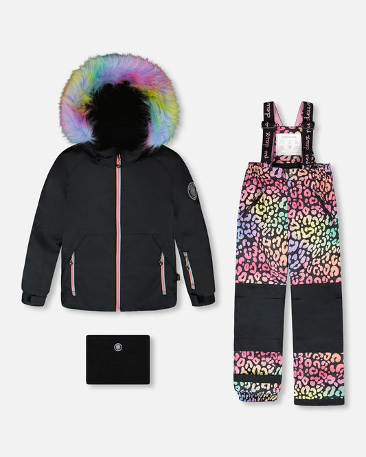 Two-Piece Play Snowsuit Rainbow Leopard-0