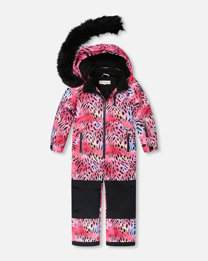 One-Piece Play Snowsuit Multicolor Leopard And Zebra-2