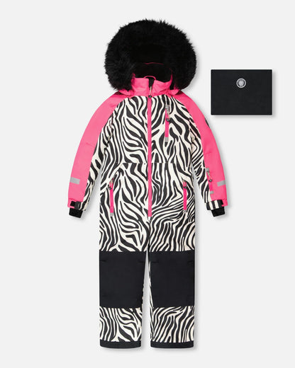 One-Piece Play Snowsuit Zebra Print-0