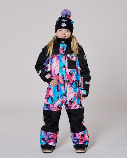 One-Piece Play Snowsuit Black Butterfly Print-1